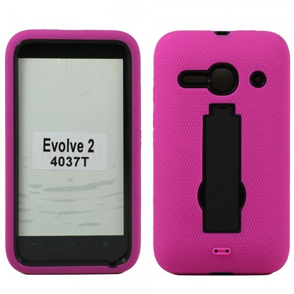 Wholesale Alcatel One Touch Evolve 2 4037T Armor Hybrid Stand Case (Hot Pink)